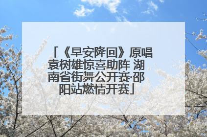 《早安隆回》原唱袁树雄惊喜助阵 湖南省街舞公开赛·邵阳站燃情开赛