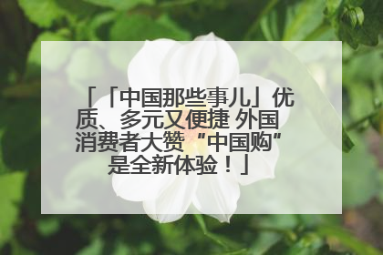 「中国那些事儿」优质、多元又便捷 外国消费者大赞“中国购”是全新体验！