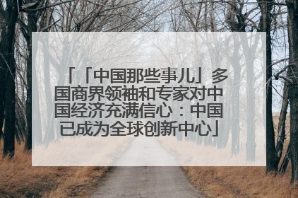 「中国那些事儿」多国商界领袖和专家对中国经济充满信心：中国已成为全球创新中心