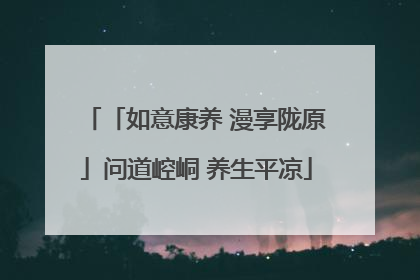 「如意康养 漫享陇原」问道崆峒 养生平凉
