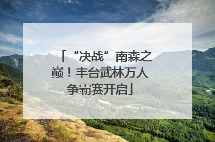 “决战”南森之巅！丰台武林万人争霸赛开启