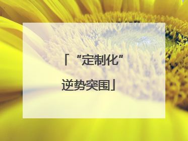 “定制化” 逆势突围
