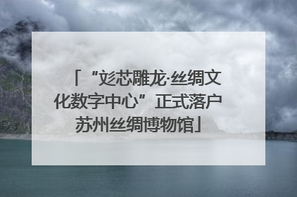 “彣芯雕龙·丝绸文化数字中心”正式落户苏州丝绸博物馆
