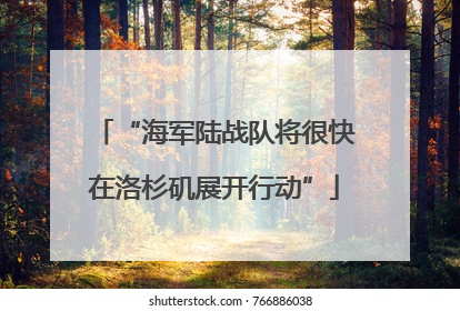 “海军陆战队将很快在洛杉矶展开行动”