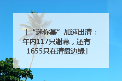 “迷你基”加速出清：年内117只谢幕，还有1655只在清盘边缘