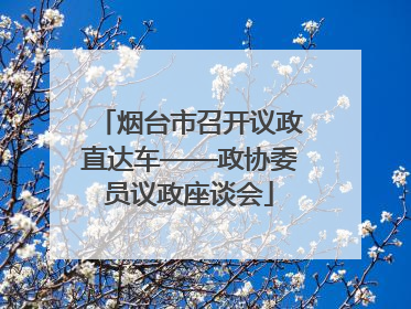 烟台市召开议政直达车——政协委员议政座谈会