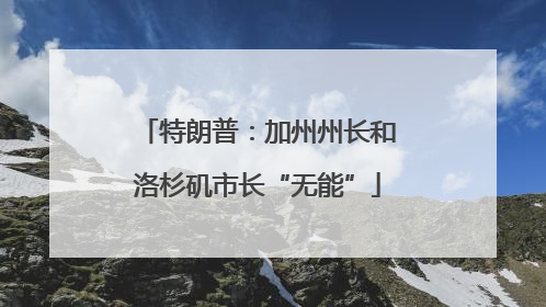特朗普：加州州长和洛杉矶市长“无能”