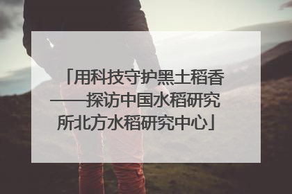 用科技守护黑土稻香——探访中国水稻研究所北方水稻研究中心