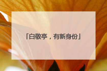 白敬亭，有新身份
