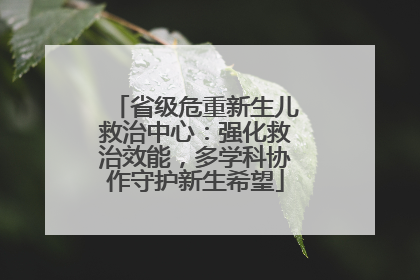 省级危重新生儿救治中心：强化救治效能，多学科协作守护新生希望