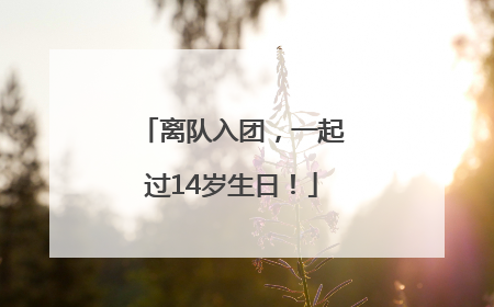 离队入团，一起过14岁生日！