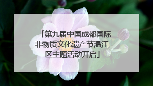 第九届中国成都国际非物质文化遗产节温江区主题活动开启