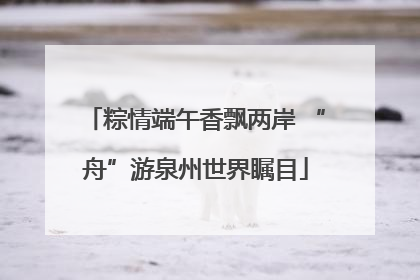 粽情端午香飘两岸 “舟”游泉州世界瞩目