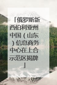 俄罗斯新西伯利亚州中国（山东）信息商务中心在上合示范区揭牌