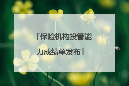 保险机构投管能力成绩单发布