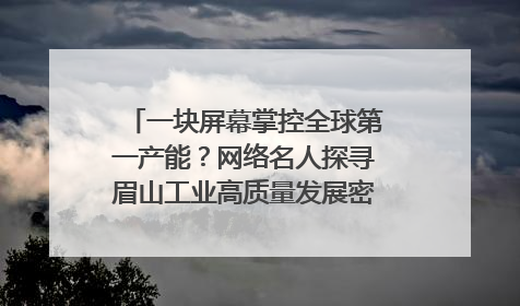 一块屏幕掌控全球第一产能？网络名人探寻眉山工业高质量发展密码｜网络名人四川行