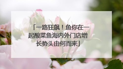 一路狂飙！鱼你在一起酸菜鱼海内外门店增长势头由何而来