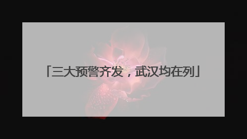 三大预警齐发，武汉均在列