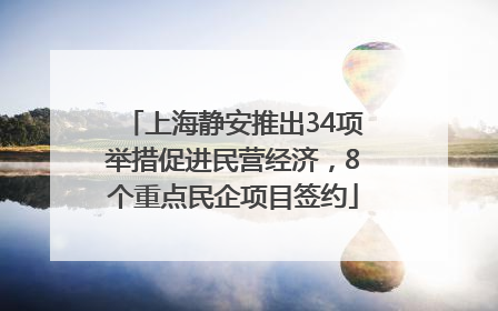 上海静安推出34项举措促进民营经济，8个重点民企项目签约