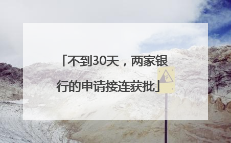 不到30天，两家银行的申请接连获批