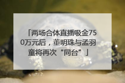 两场合体直播吸金750万元后，董明珠与孟羽童将再次“同台”