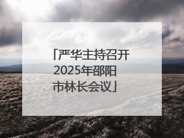 严华主持召开2025年邵阳市林长会议