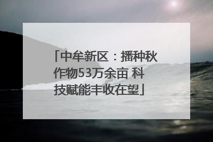 中牟新区：播种秋作物53万余亩 科技赋能丰收在望