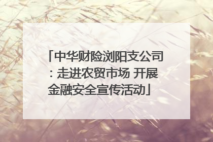 中华财险浏阳支公司：走进农贸市场 开展金融安全宣传活动