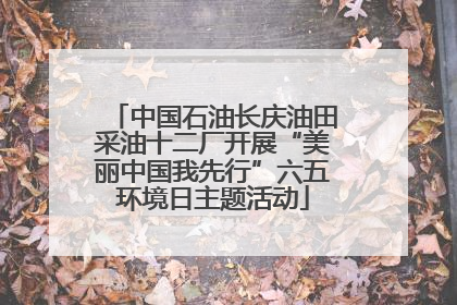 中国石油长庆油田采油十二厂开展“美丽中国我先行”六五环境日主题活动