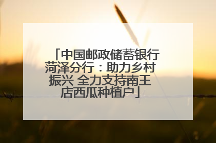 中国邮政储蓄银行菏泽分行：助力乡村振兴 全力支持南王店西瓜种植户