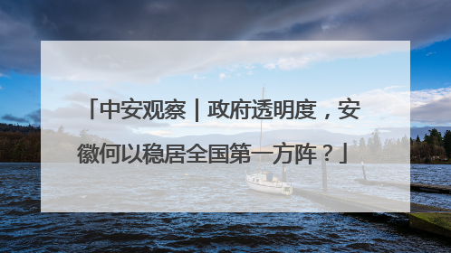 中安观察｜政府透明度，安徽何以稳居全国第一方阵？
