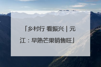 乡村行 看振兴｜元江：早熟芒果销售旺