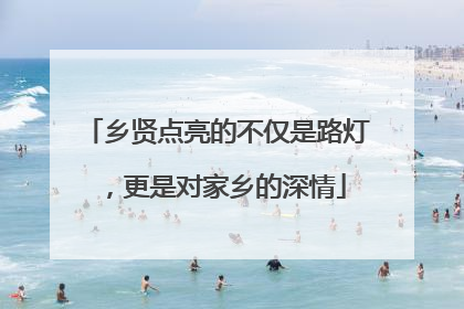 乡贤点亮的不仅是路灯，更是对家乡的深情