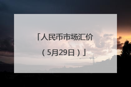 人民币市场汇价（5月29日）