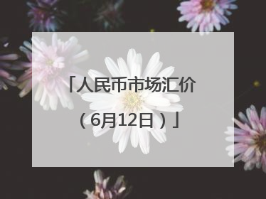 人民币市场汇价（6月12日）