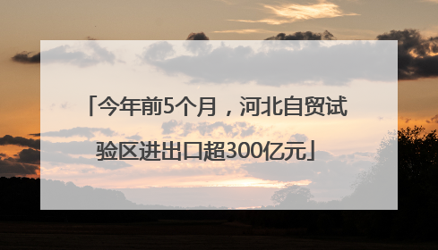 今年前5个月，河北自贸试验区进出口超300亿元