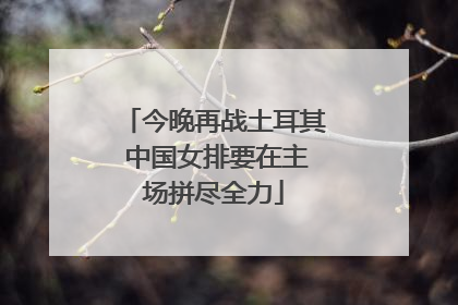 今晚再战土耳其 中国女排要在主场拼尽全力