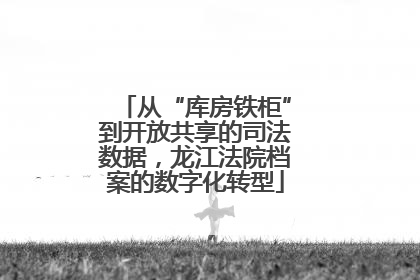 从“库房铁柜”到开放共享的司法数据，龙江法院档案的数字化转型