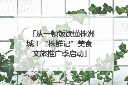 从一顿饭读懂株洲城！“株鲜记”美食文旅推广季启动