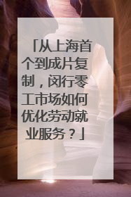 从上海首个到成片复制，闵行零工市场如何优化劳动就业服务？
