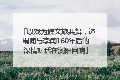 以戏为媒文旅共舞，谭嗣同与李闰160年后的深情对话在浏阳回响