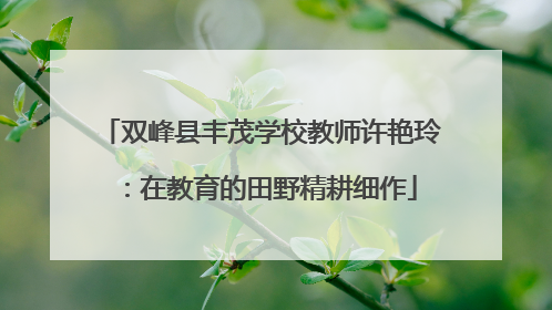 双峰县丰茂学校教师许艳玲：在教育的田野精耕细作