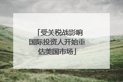 受关税战影响 国际投资人开始重估美国市场