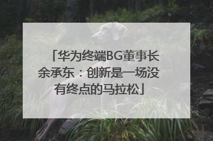 华为终端BG董事长余承东：创新是一场没有终点的马拉松