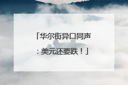 华尔街异口同声：美元还要跌！