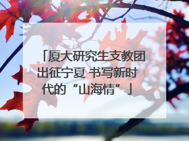 厦大研究生支教团出征宁夏 书写新时代的“山海情”