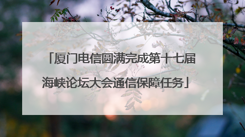 厦门电信圆满完成第十七届海峡论坛大会通信保障任务