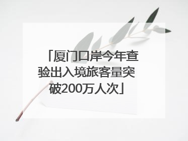 厦门口岸今年查验出入境旅客量突破200万人次
