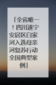 全省唯一！四川遂宁安居区白家河入选母亲河复苏行动全国典型案例