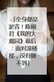 全身都是淤青！陈丽君《我的大观园》幕后：面对滚楼梯，没有做不到